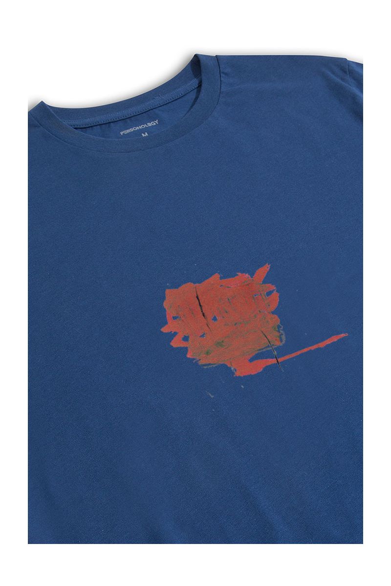 Navy Soft Fabric Abstract Design Short Sleeve Tee