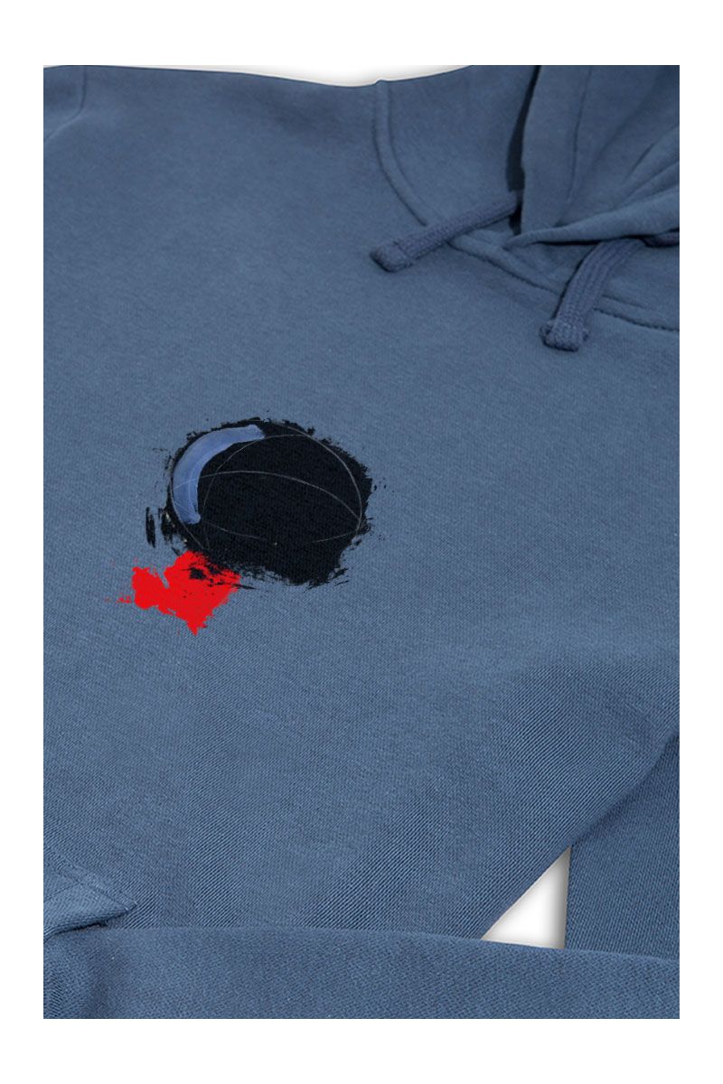 Navy Premium Cotton Abstract Design Pullover Hoodie