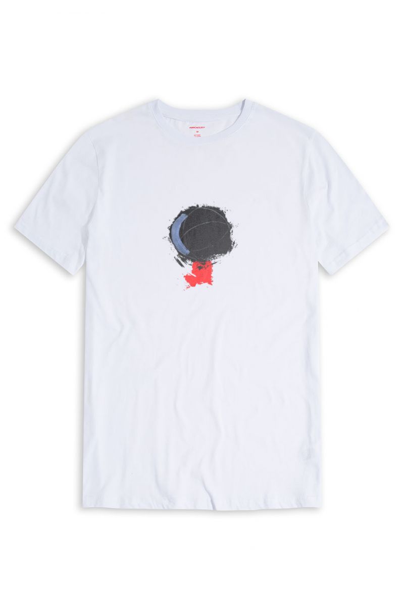 White Soft Fabric Abstract Design Short Sleeve Tee