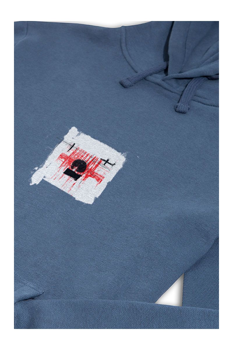Navy Premium Cotton Abstract Design Pullover Hoodie