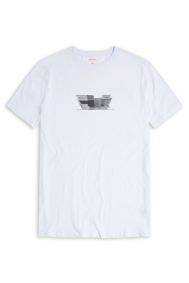 White Soft Fabric Abstract Design Short Sleeve Tee