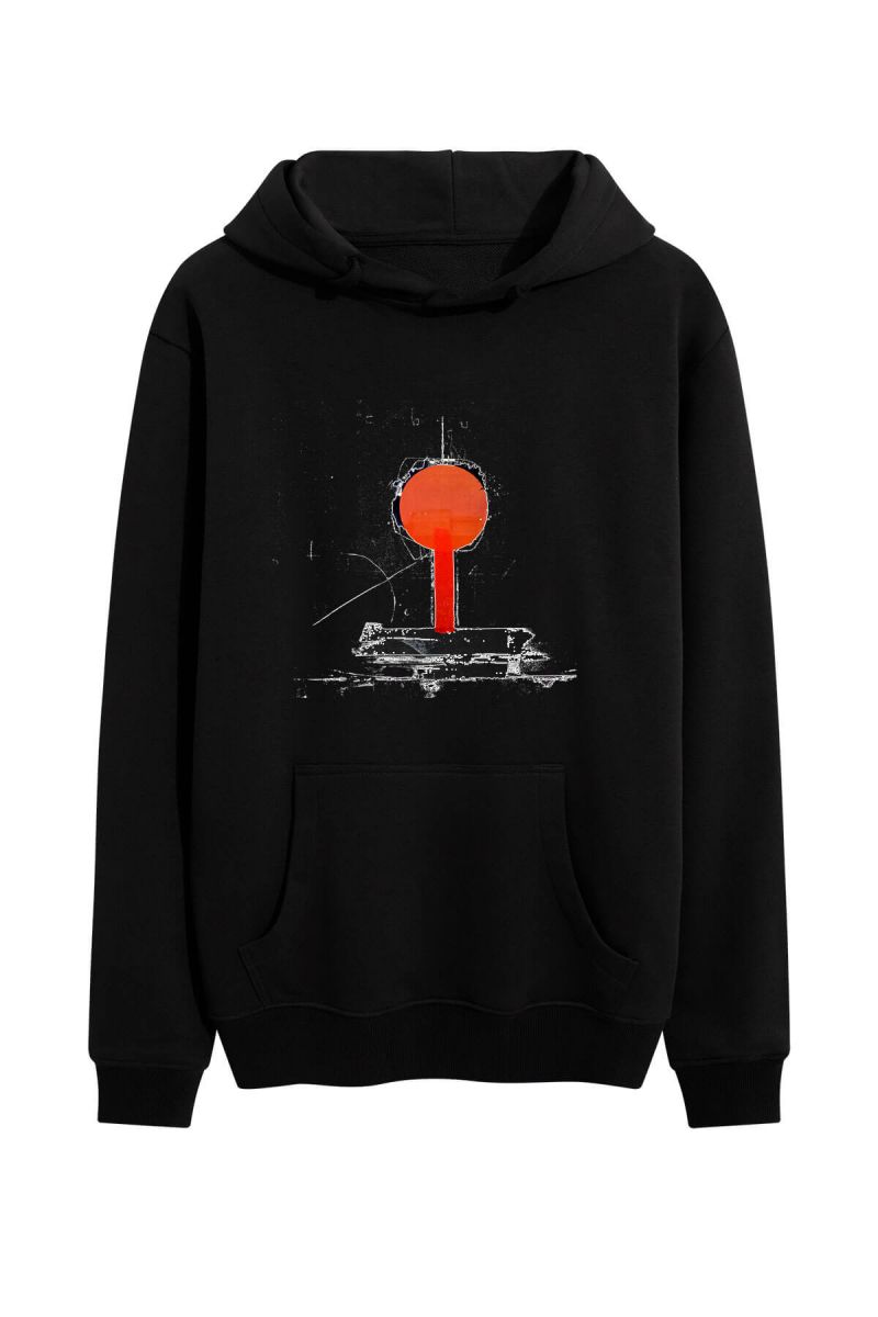 Black Premium Cotton Abstract Design Pullover Hoodie