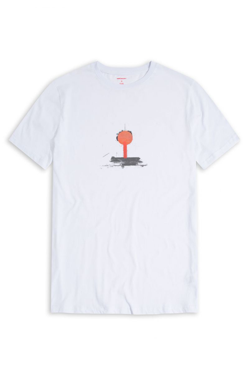 White Soft Fabric Abstract Design Short Sleeve Tee