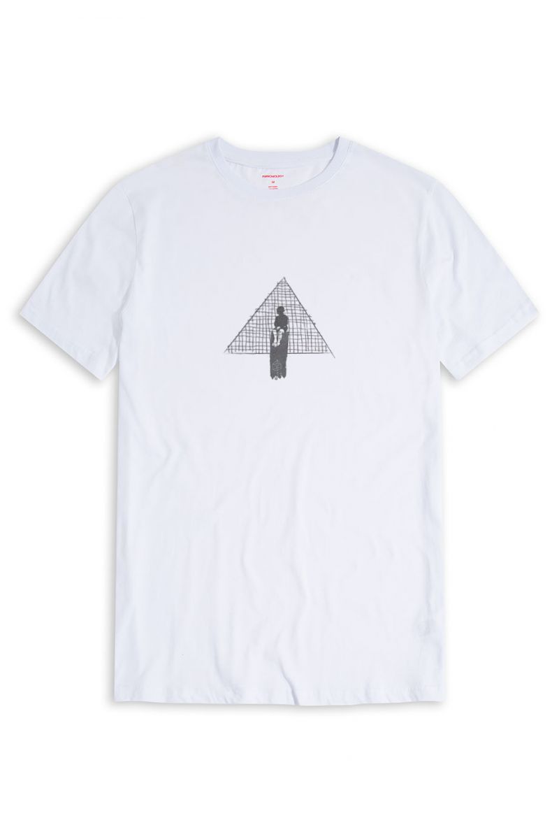 White Soft Fabric Abstract Design Short Sleeve Tee