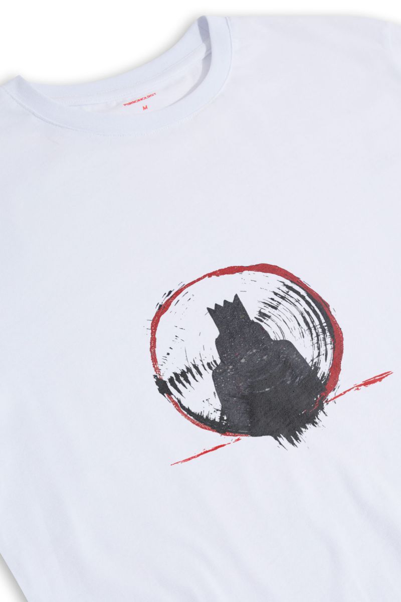 White Soft Fabric Abstract Design Short Sleeve Tee