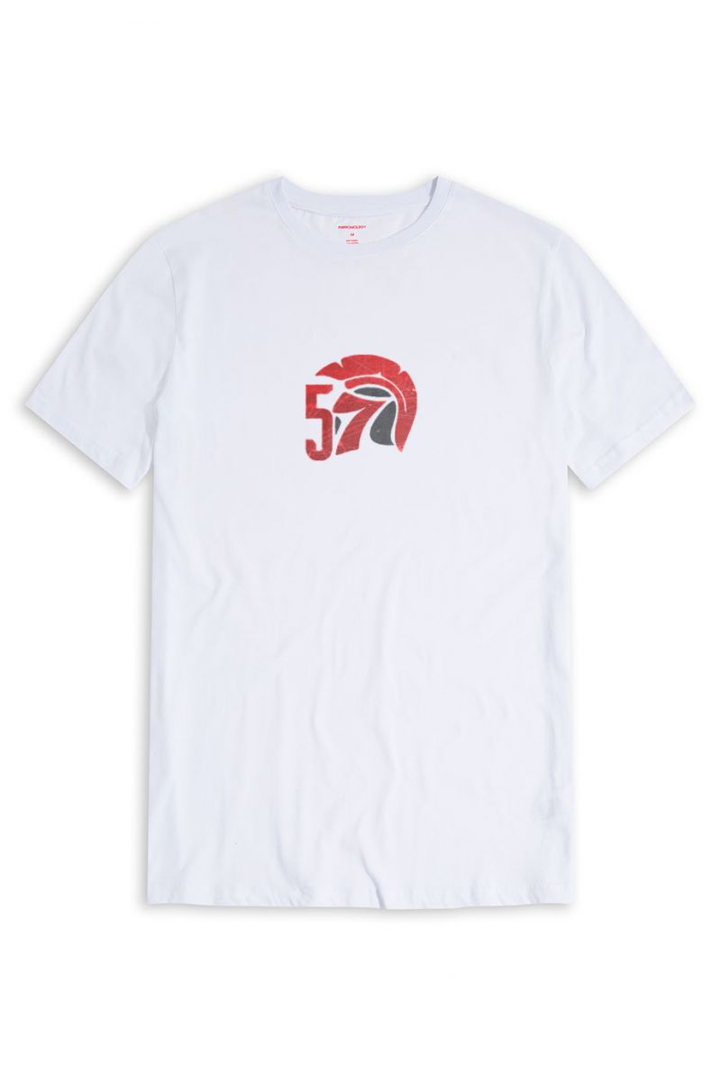 White Soft Fabric 57 Sparta Design Short Sleeve Tee
