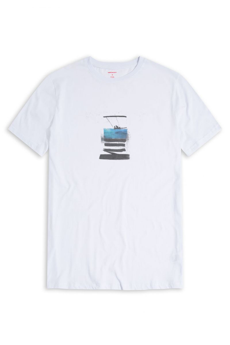 White Soft Fabric Abstract Design Short Sleeve Tee