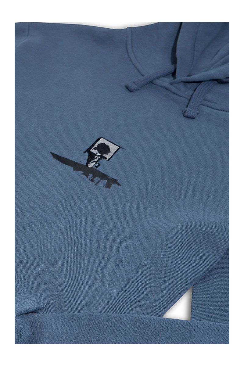 Navy Premium Cotton Abstract Design Pullover Hoodie
