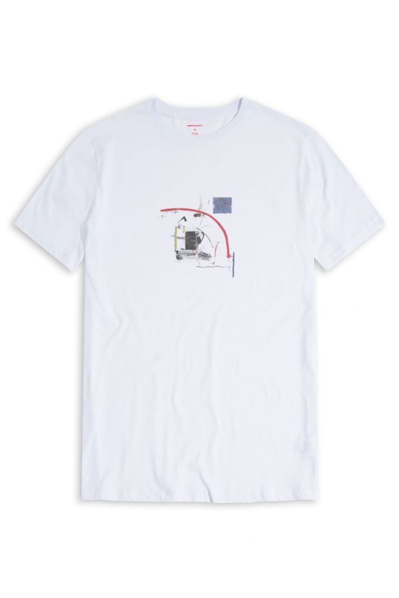 White Soft Fabric Abstract Design Short Sleeve Tee