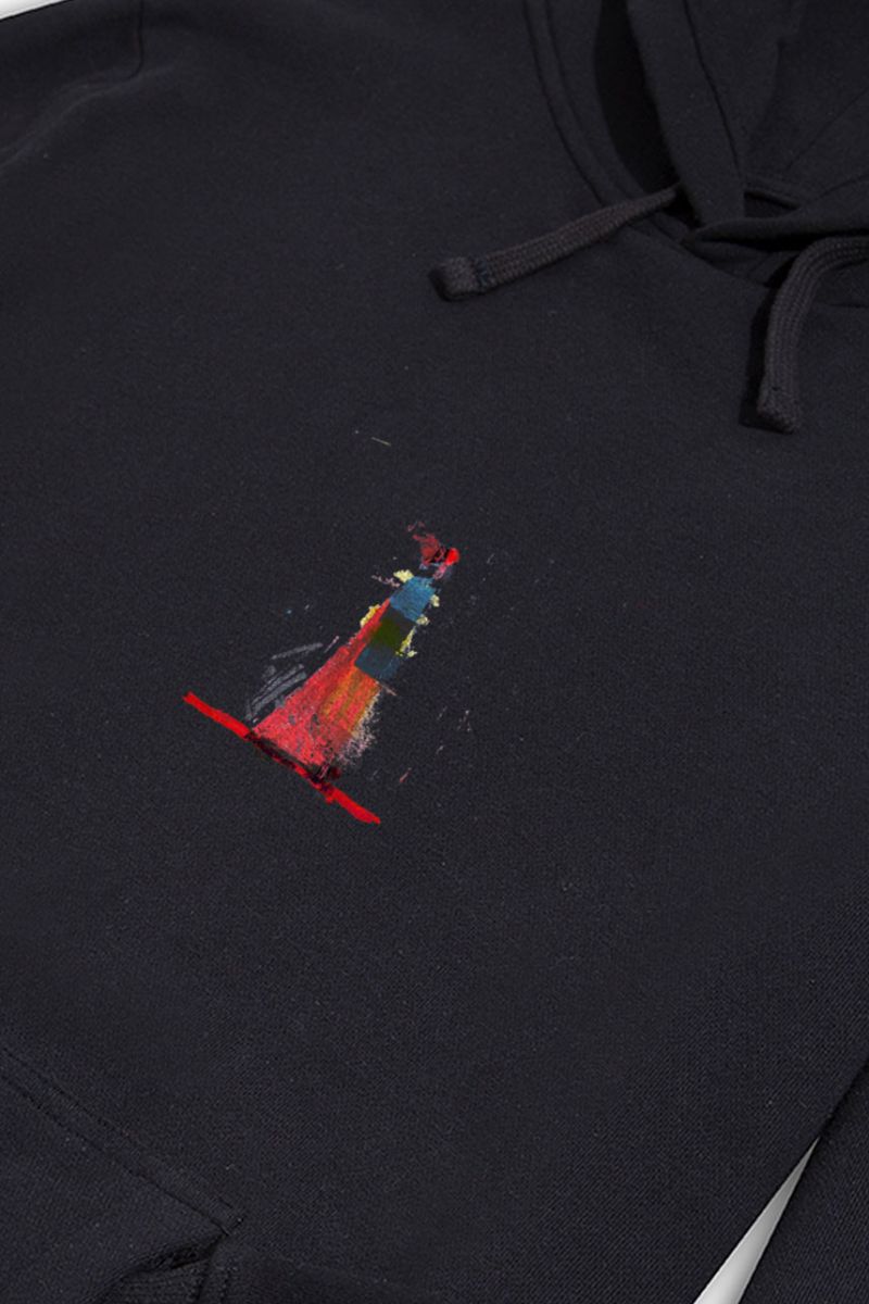 Black Premium Cotton Abstract Design Pullover Hoodie