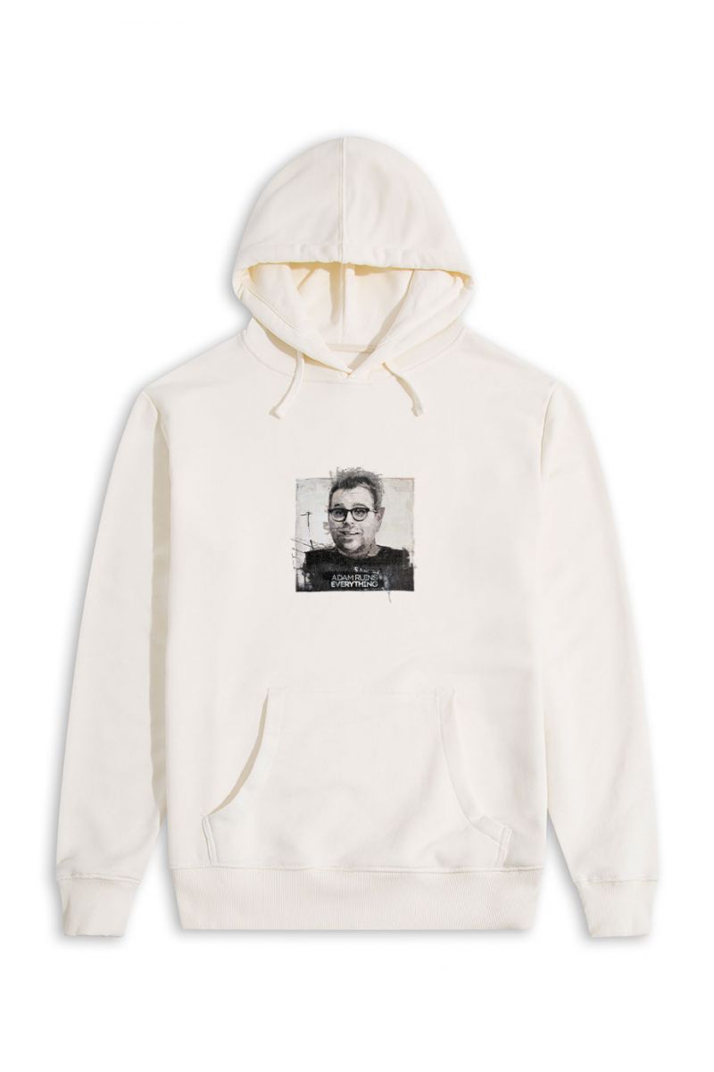 Ecru Premium Cotton Adam Runs Everything Design Pullover Hoodie