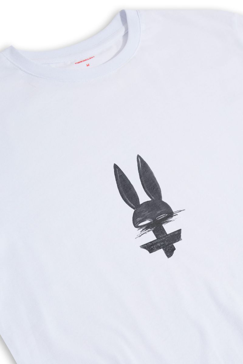 White Soft Fabric Abstract Design Short Sleeve Tee