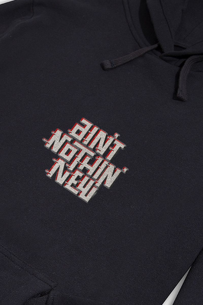 Black Premium Cotton Ain't Nothin Design Pullover Hoodie