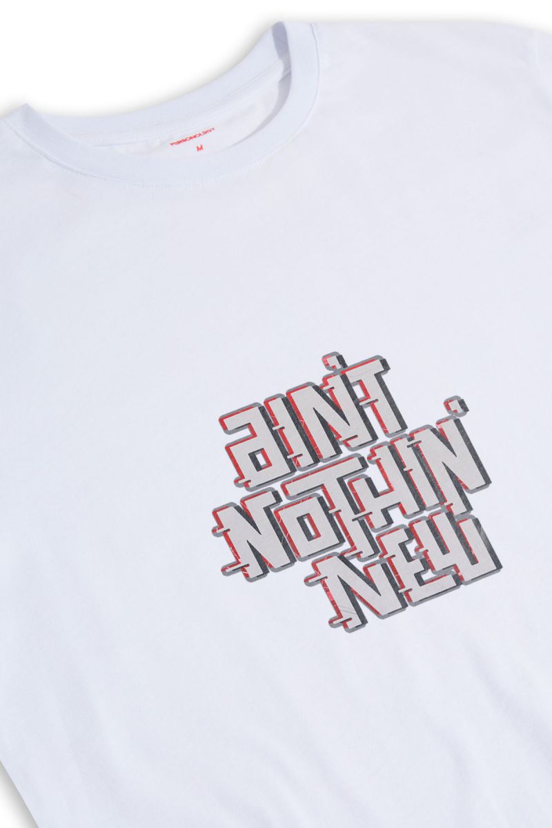 White Soft Fabric Ain't Nothin Design Short Sleeve Tee