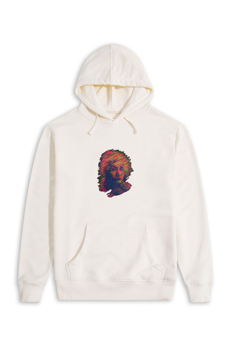 Ecru Premium Cotton Einstein Design Pullover Hoodie
