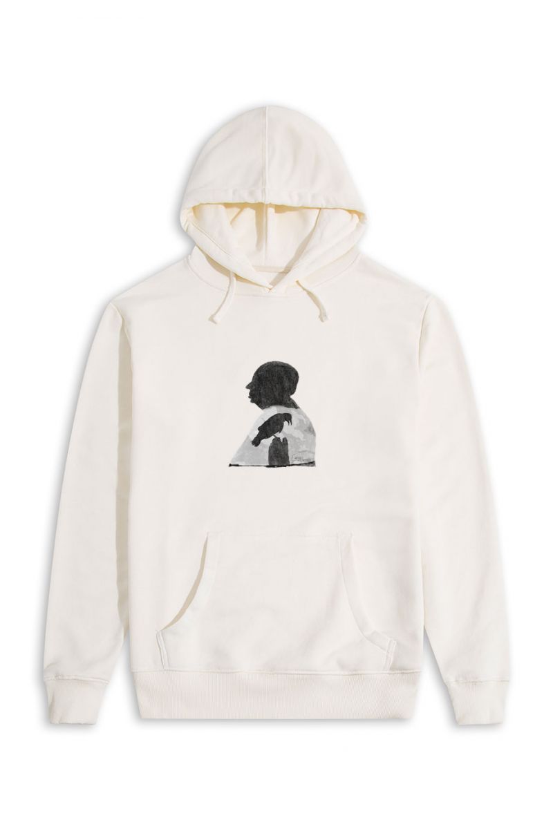 Ecru Premium Cotton Alfred Hitchcock Design Pullover Hoodie