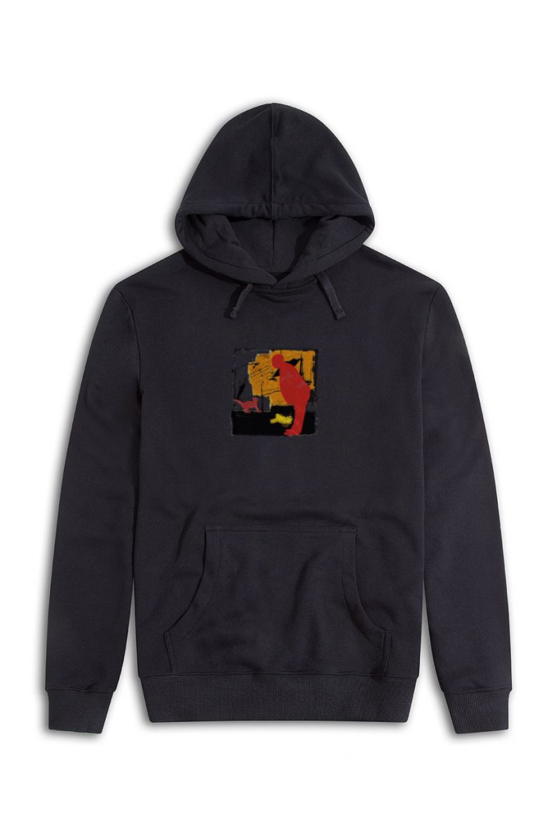 Black Premium Cotton Alfred Hitchcock Design Pullover Hoodie