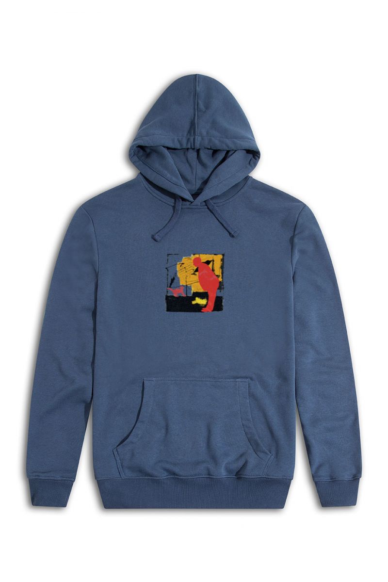 Navy Premium Cotton Alfred Hitchcock Design Pullover Hoodie