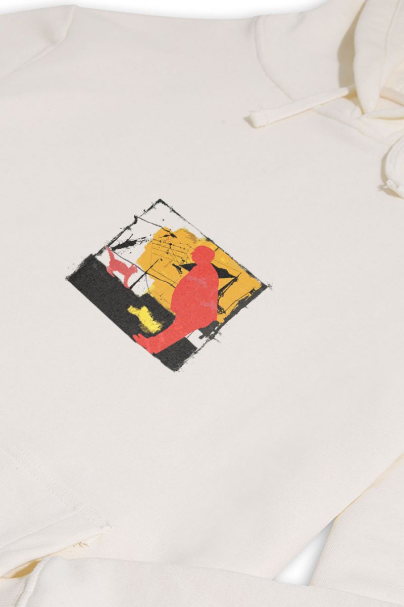 Ecru Premium Cotton Alfred Hitchcock Design Pullover Hoodie