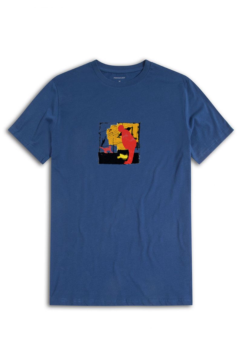 Navy Soft Fabric Alfred Hitchcock Design Short Sleeve Tee