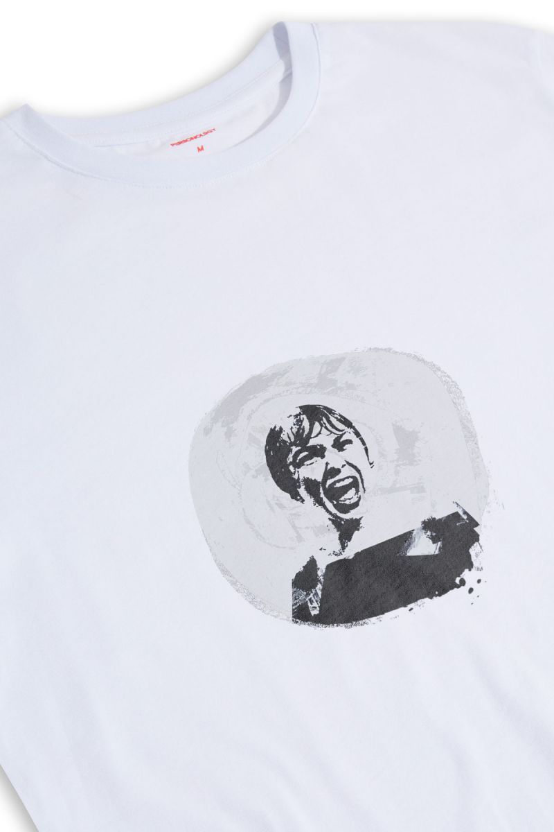 White Soft Fabric Scream Design Short Sleeve Tee