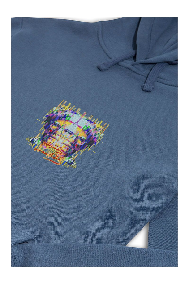 Navy Premium Cotton Pop Art Face Design Pullover Hoodie