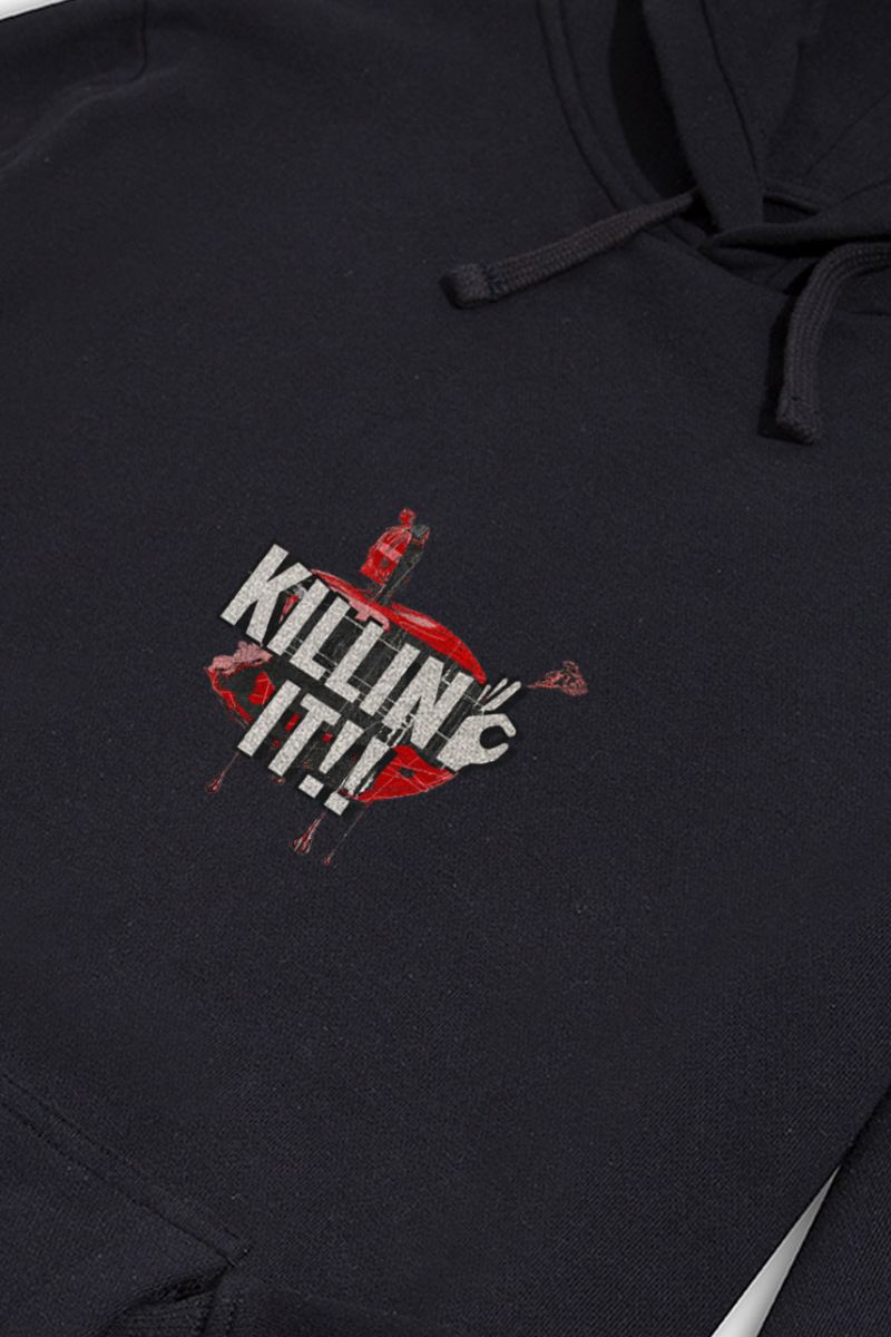 Black Premium Cotton Killing It Design Pullover Hoodie