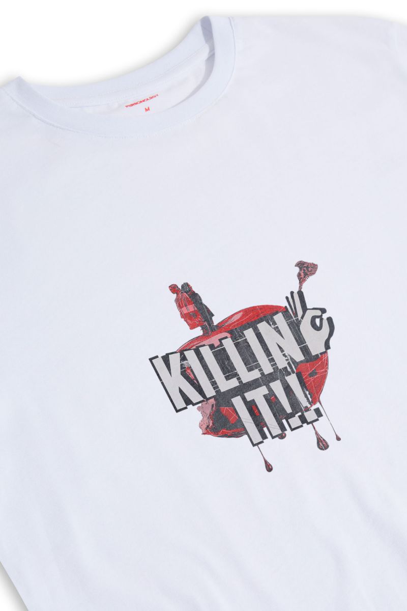 White Soft Fabric Killing It Design Short Sleeve Tee