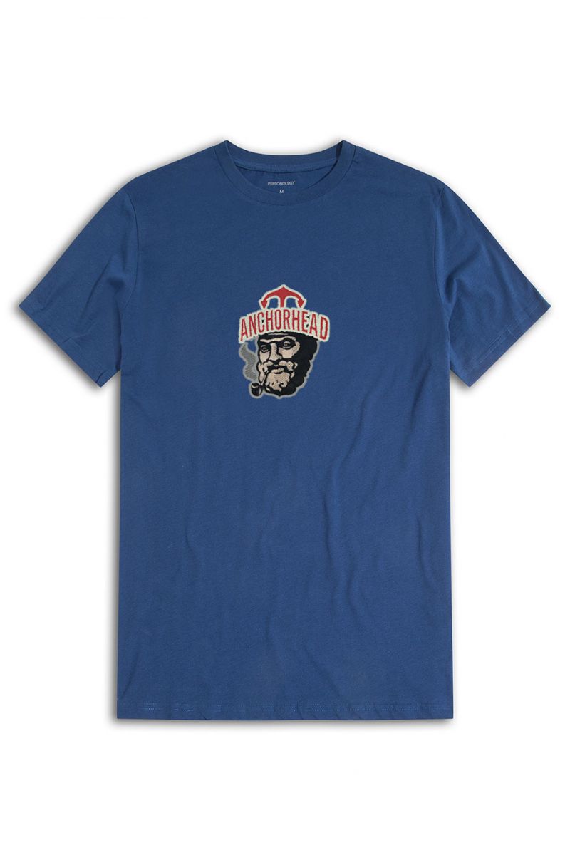Navy Soft Fabric Anchorhead Design Short Sleeve Tee
