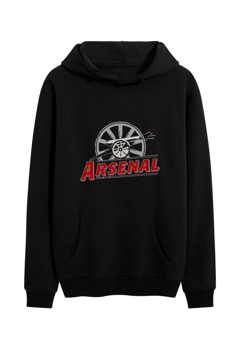 Black Premium Cotton Arsenal Design Pullover Hoodie