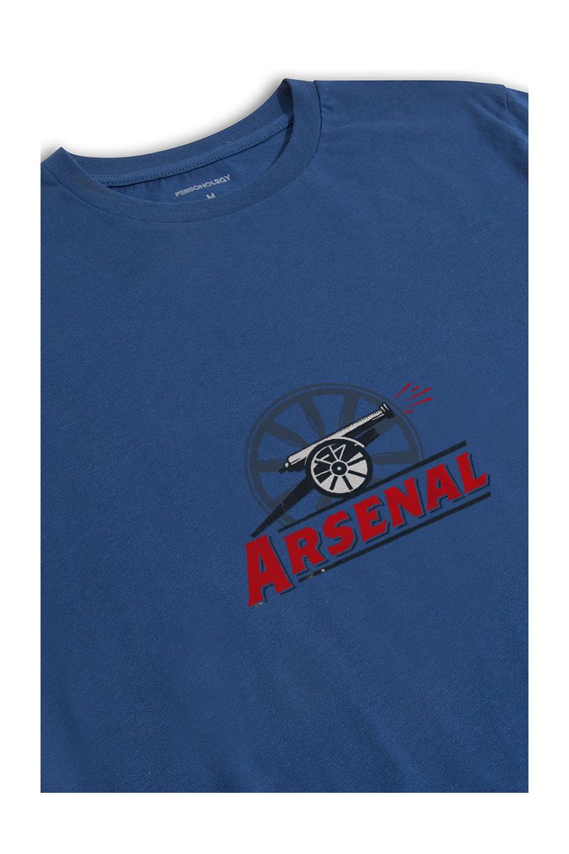 Navy Soft Fabric Arsenal Design Short Sleeve Tee