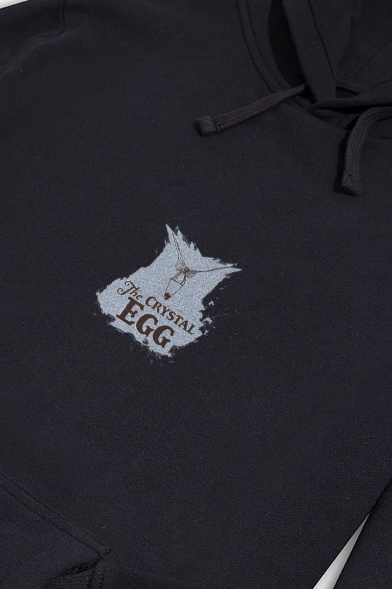 Black Premium Cotton The Crystal Egg Design Pullover Hoodie