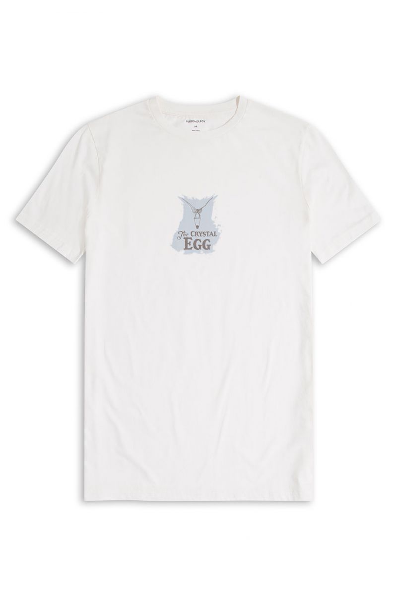 Off White Soft Fabric The Crystal Egg Design Short Sleeve Tee