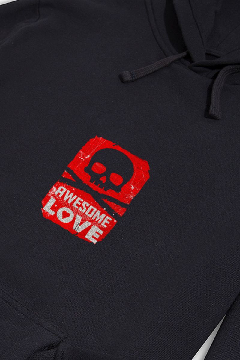 Black Premium Cotton Awesome Love Design Pullover Hoodie