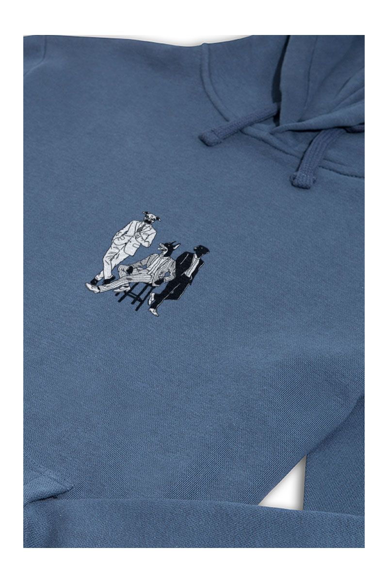 Navy Premium Cotton Abstract Design Pullover Hoodie