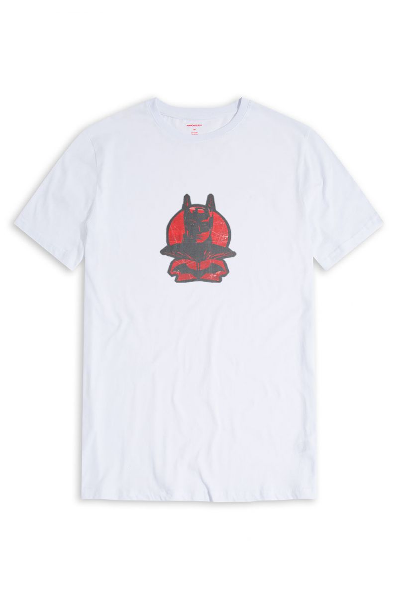 White Soft Fabric Batman Design Short Sleeve Tee