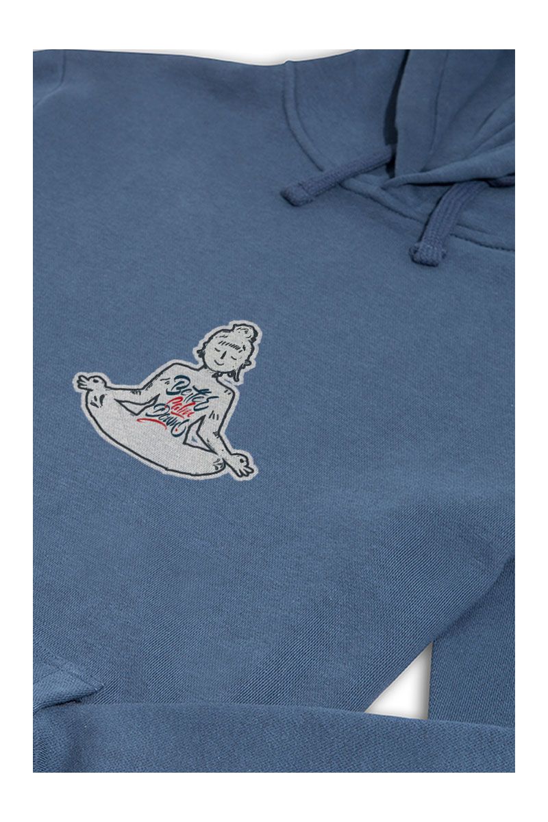 Navy Premium Cotton Yoga Design Pullover Hoodie