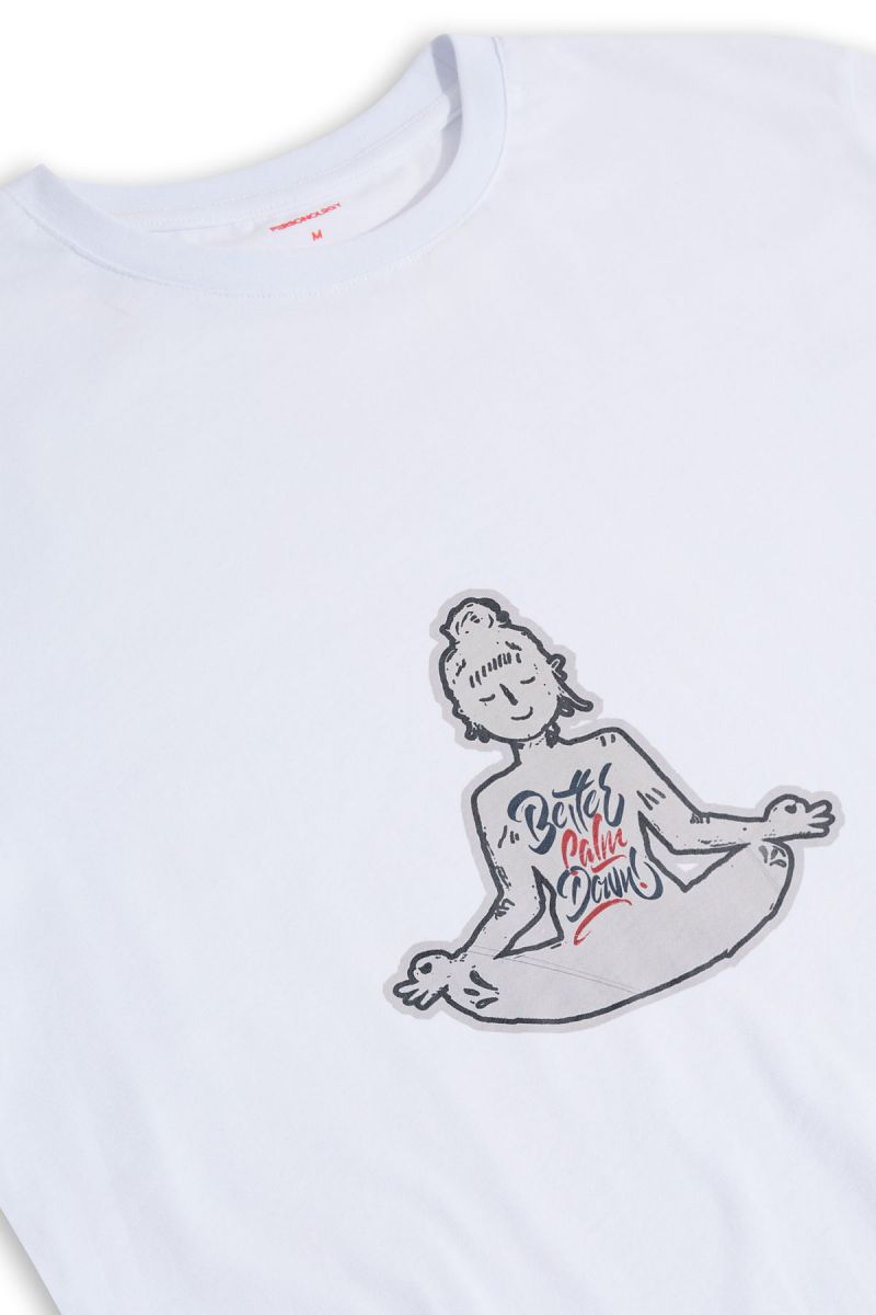 White Soft Fabric Yoga Design Short Sleeve Tee