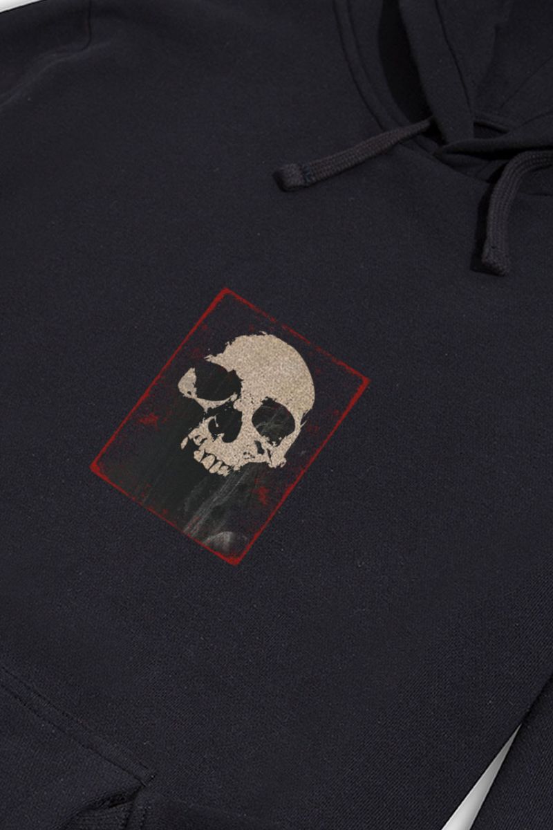 Black Premium Cotton Skull Design Pullover Hoodie