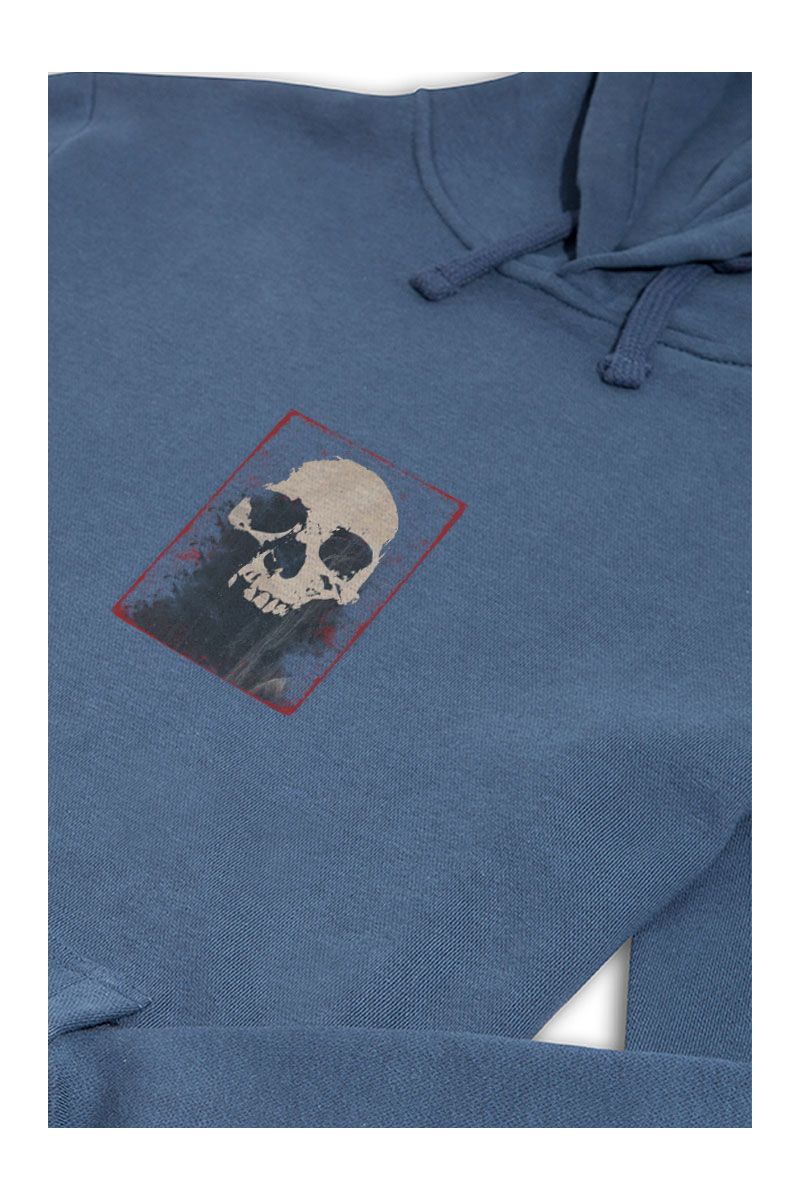 Navy Premium Cotton Skull Design Pullover Hoodie