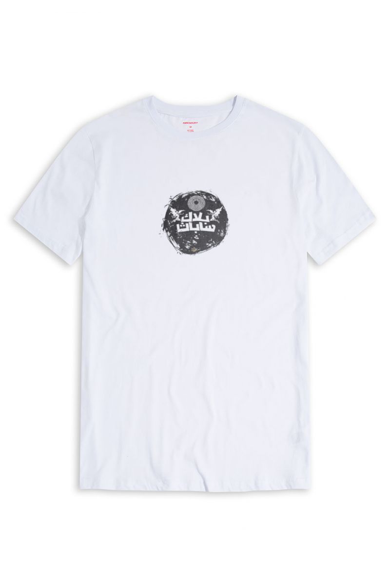 White Soft Fabric Abstract Design Short Sleeve Tee