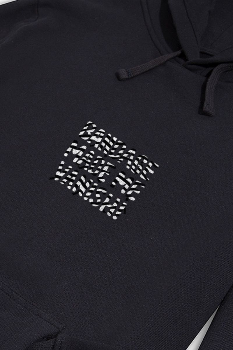 Black Premium Cotton Vanish Design Pullover Hoodie