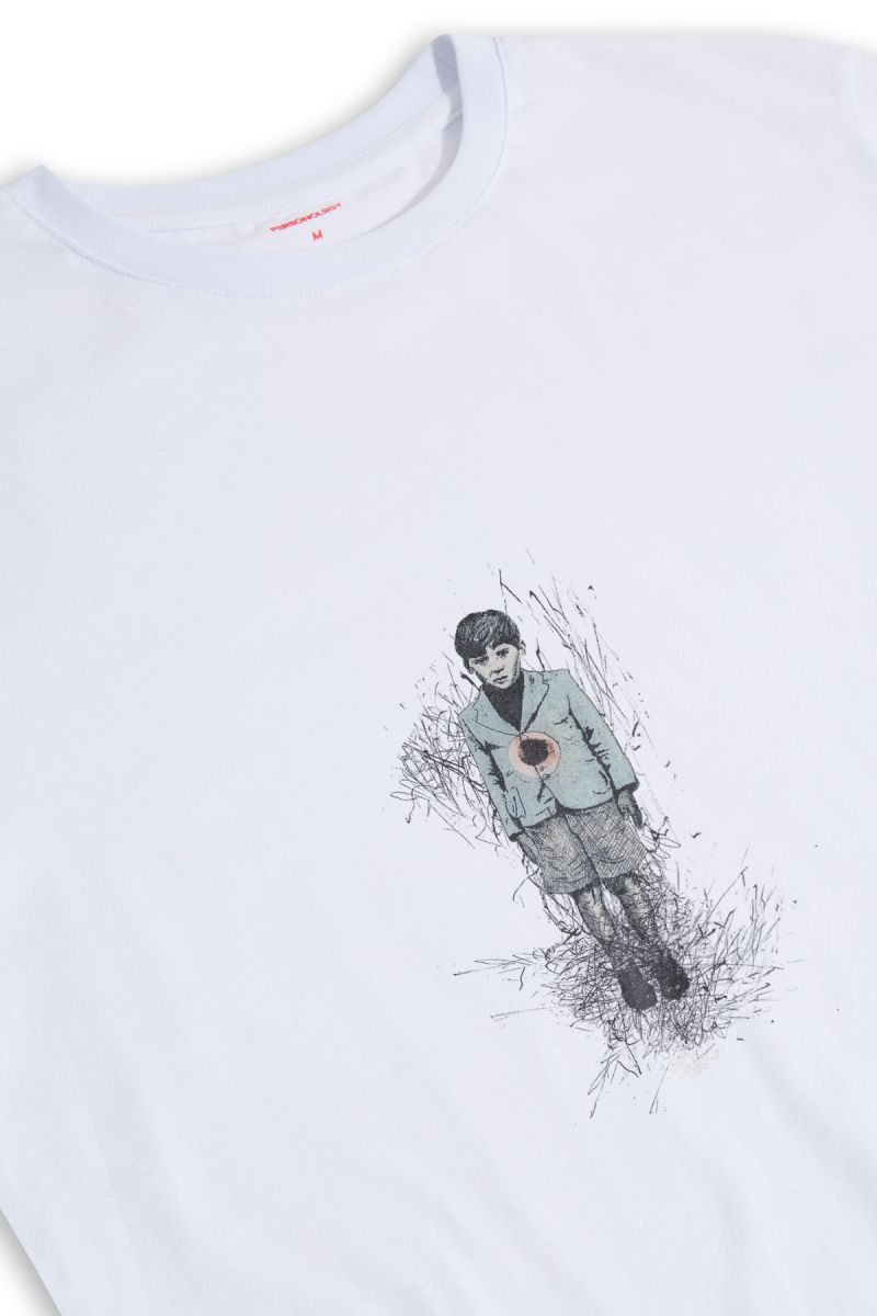 White Soft Fabric Child Design Short Sleeve Tee