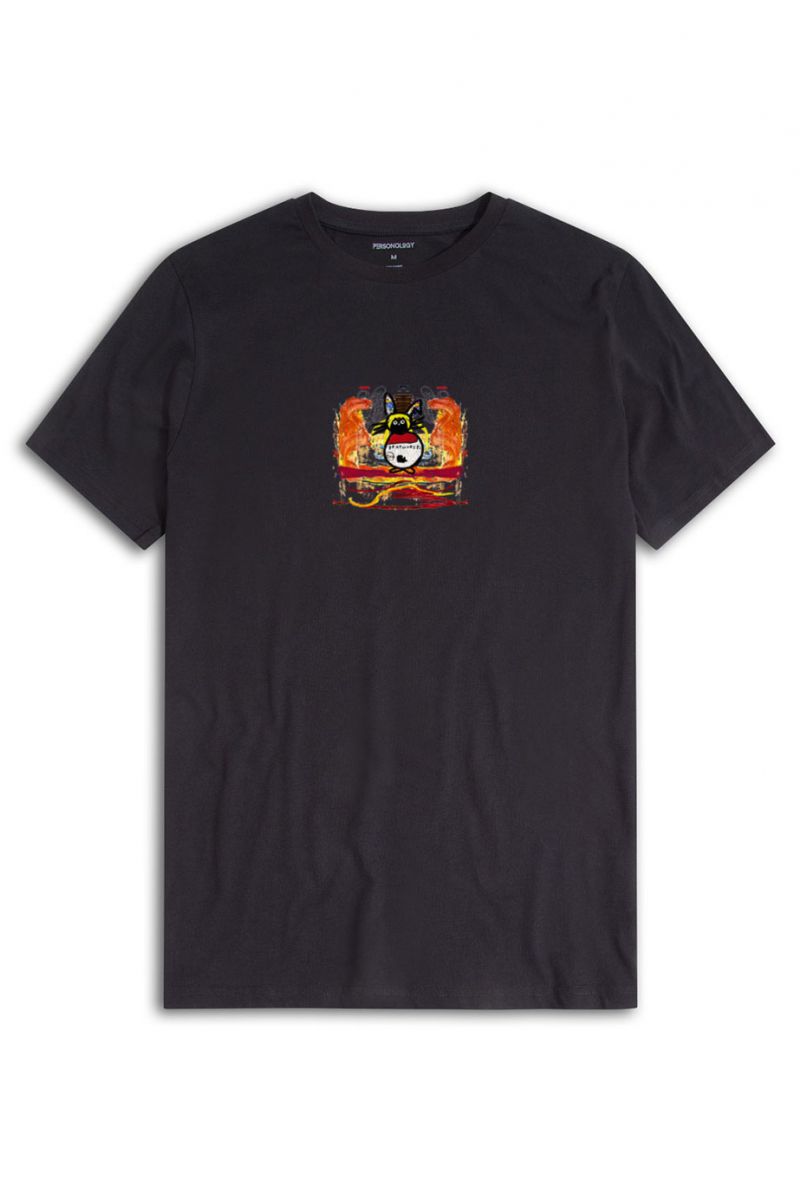 Black Soft Fabric Bee Design Short Sleeve Tee
