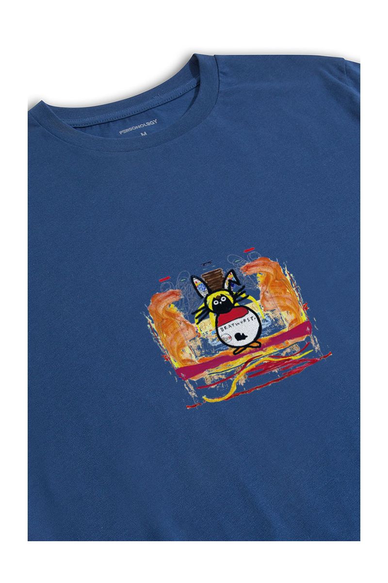 Navy Soft Fabric Bee Design Short Sleeve Tee