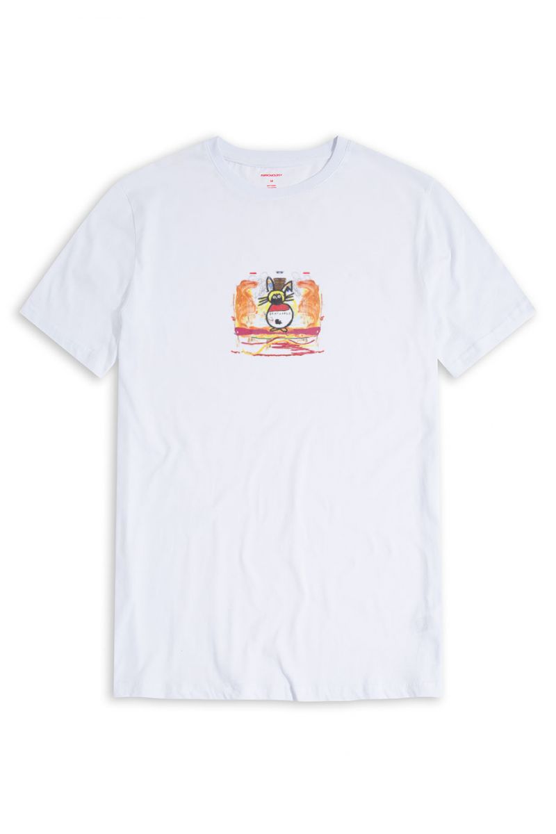 White Soft Fabric Bee Design Short Sleeve Tee