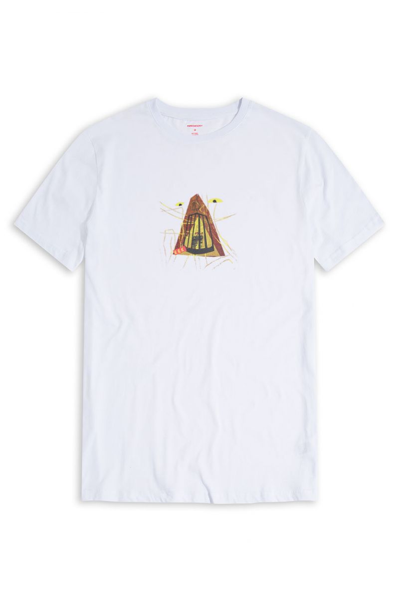 White Soft Fabric Abstract Design Short Sleeve Tee