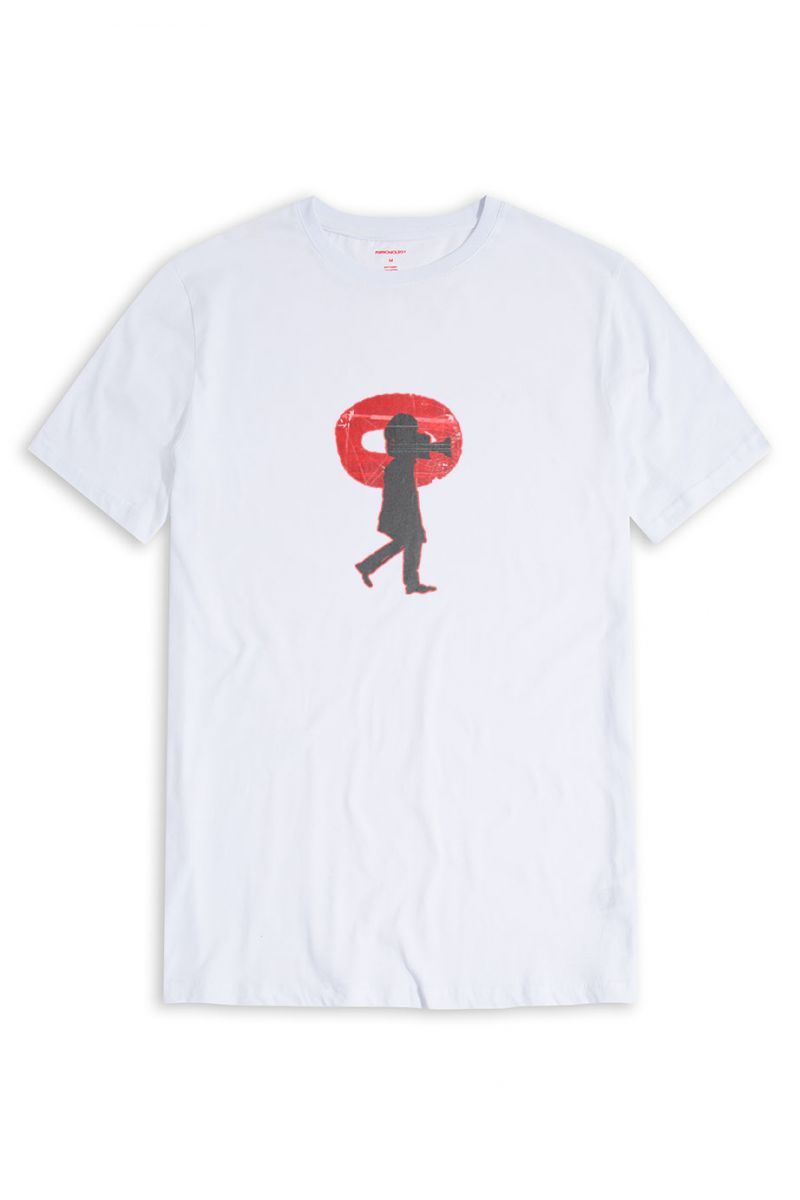 White Soft Fabric Abstract Design Short Sleeve Tee