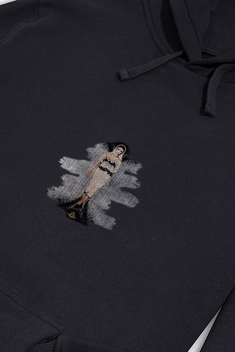 Black Premium Cotton Girl Design Pullover Hoodie