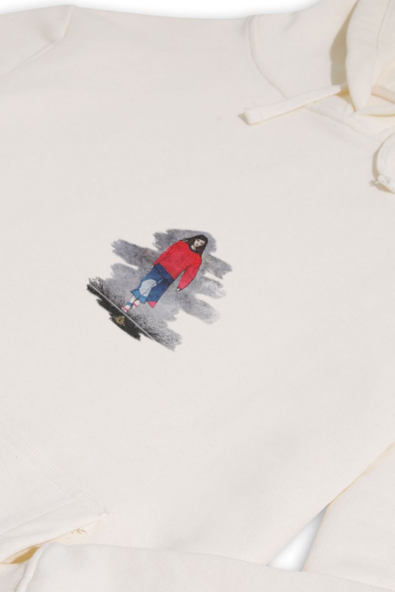 Ecru Premium Cotton Girl Design Pullover Hoodie